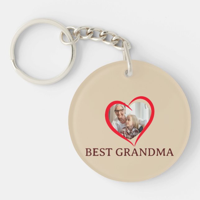 Best Grandma Personalized Acrylic Keychain Gift (Framsidan)
