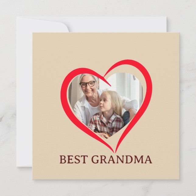Best Grandma Personalized Unique Flat Card (Framsida)