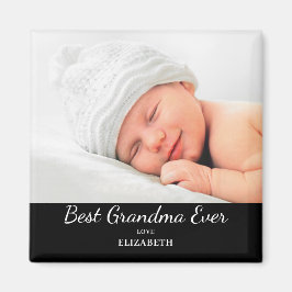 Best Grandma Photo Namn Magnet