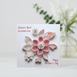 Best Grandma Simple Quilling Flower från morunge Julkort