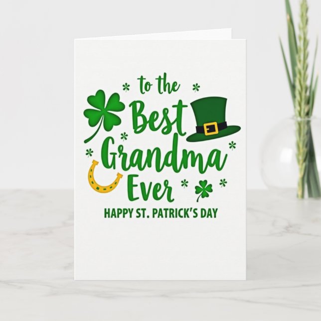 Best Grandma St Patricks Day Card Kort (Framsida)