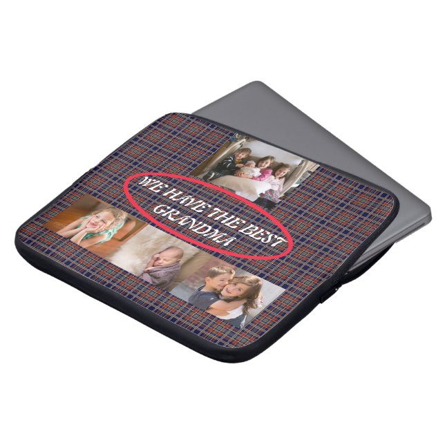 Best Grandma Tartan Background Laptop Fodral (Framsida topp)