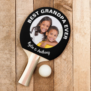 Best Grandpa All Anpassningsbar Photo Black Pingisracket