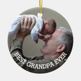 Best Grandpa All Anpassningsbar Photo Family Grand Julgransprydnad Keramik