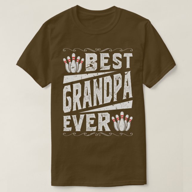 Best Grandpa Bowling T Shirt (Design framsida)