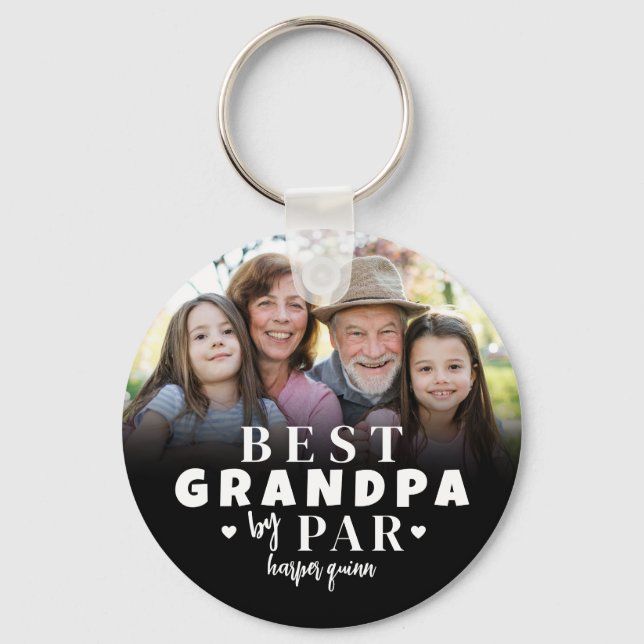Best Grandpa By Par Photo Nyckelring (Framsida)