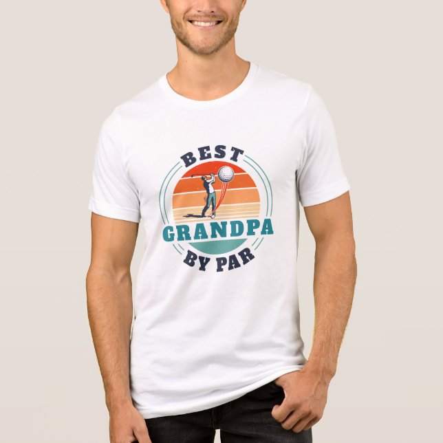 Best Grandpa by Par Retro Anpassningsbar Golfing T Shirt (Framsida)