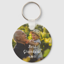 Best Grandpa Ever 2 Photo Script Personalized Nyckelring