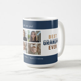 Best Grandpa Ever 4 Photo Collage Kaffemugg