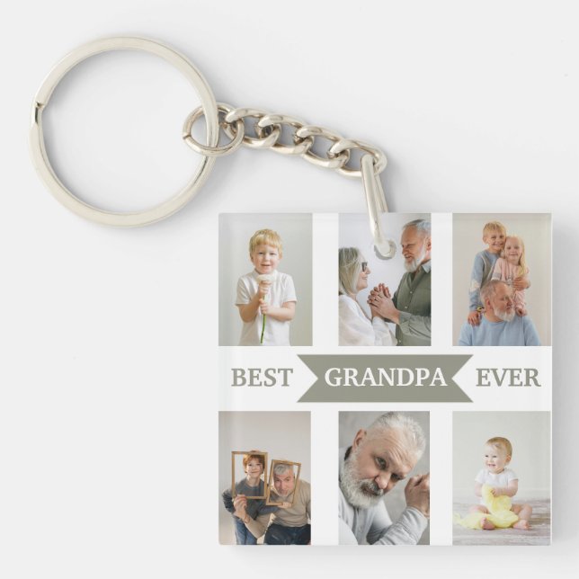 Best Grandpa Ever | Custom Photos Keychain (Framsidan)