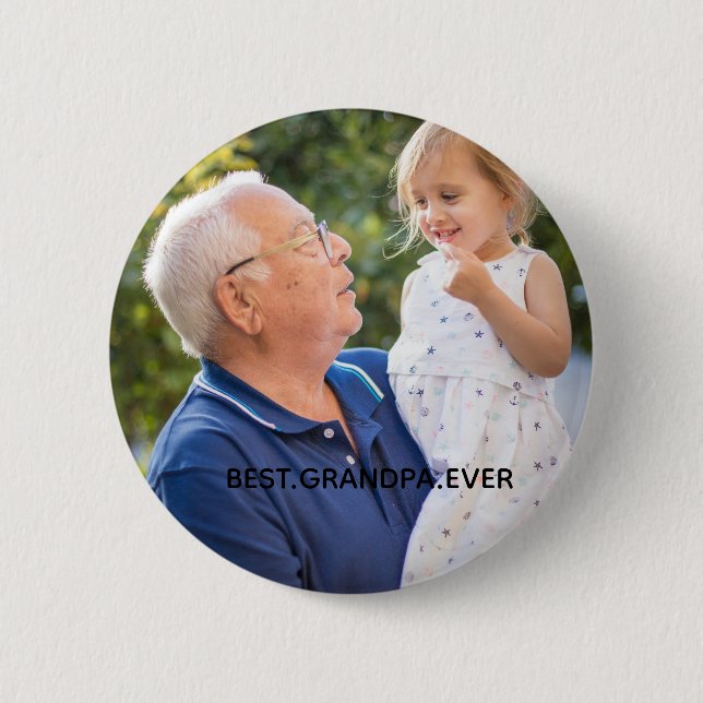 Best Grandpa Ever Full Photo Custom   Knapp (Framsida)