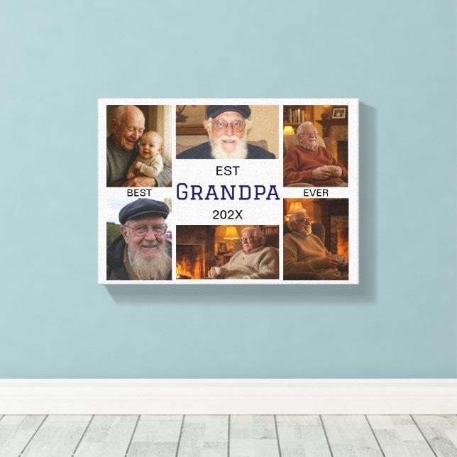 Best Grandpa Ever  – Personalized Photos Canvastryck (Insitu (trägolv))