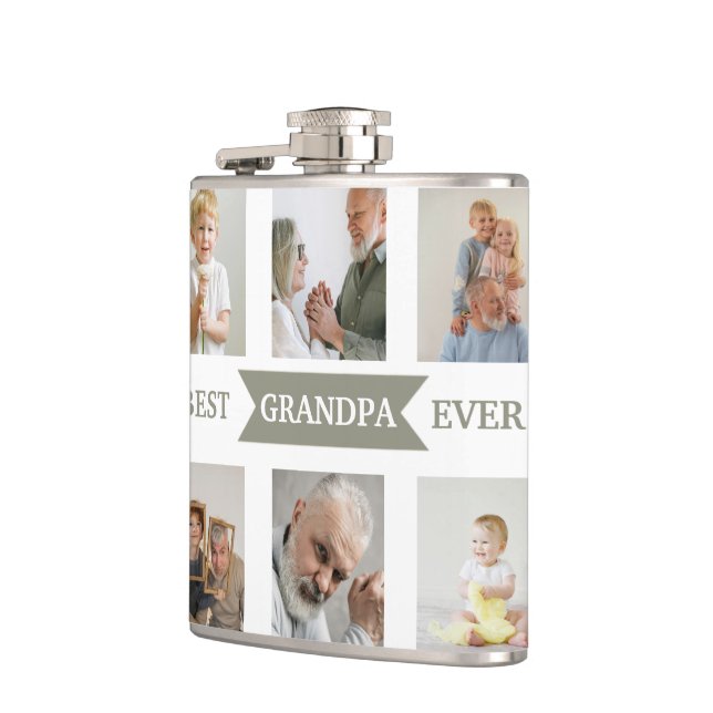 Best Grandpa Ever – Personalized Photos Flask Fickplunta (Vänster)