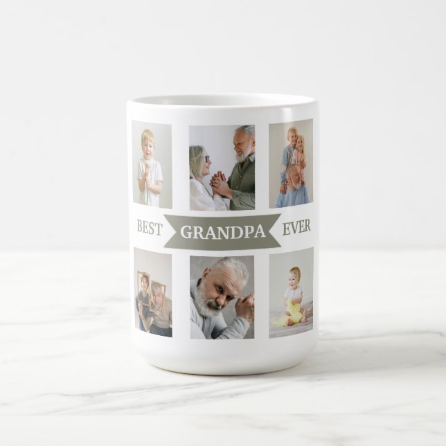 Best Grandpa Ever – Personalized Photos Mug Kaffemugg (Center)