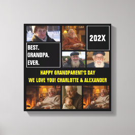 Best Grandpa Ever Photo Collage and Custom Text Canvastryck