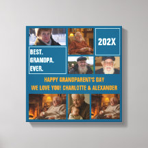 Best Grandpa Ever Photo Collage and Custom Text