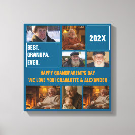 Best Grandpa Ever Photo Collage and Custom Text Canvastryck