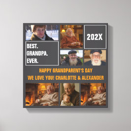 Best Grandpa Ever Photo Collage and Custom Text Canvastryck