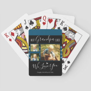 Best Grandpa Ever Photo Collage Custom Name Casinokort