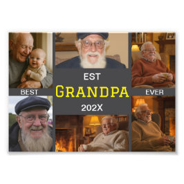 Best Grandpa Ever Photo Collage Fototryck