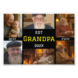 Best Grandpa Ever Photo Collage Fototryck