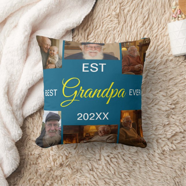 Best Grandpa Ever Photo Collage Kudde (Filt)