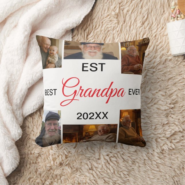 Best Grandpa Ever Photo Collage Kudde (Filt)