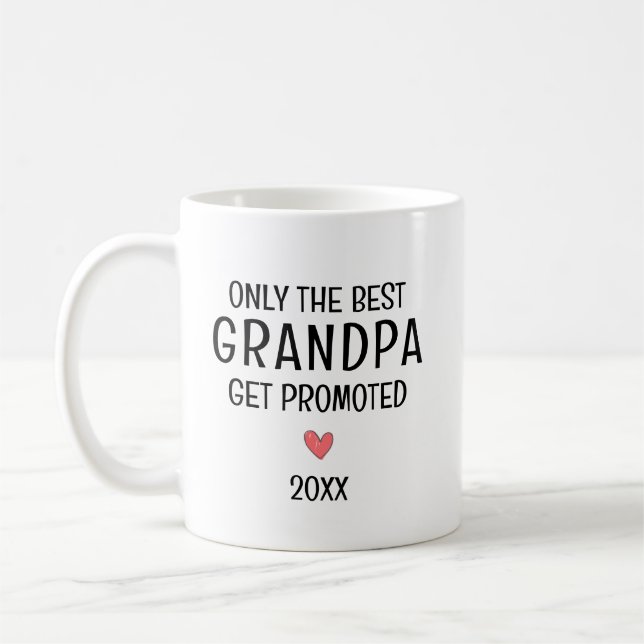 Best Grandpa Get Promoted – Personalized Year Kaffemugg (Vänster)