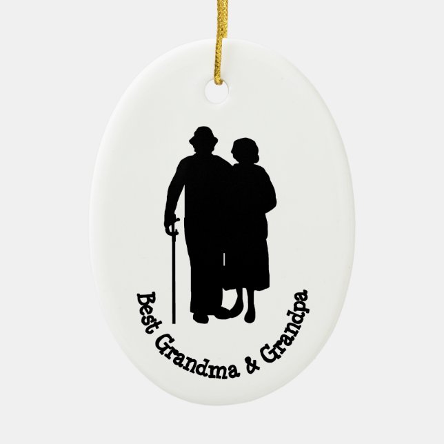 Best Grandpa & Grandma Silhouette Ornament (Framsidan)