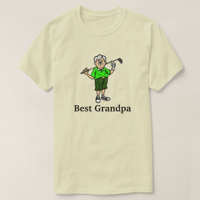 Best Grandpa Grått Hiar Male Golfer T-Shirt (Design framsida)