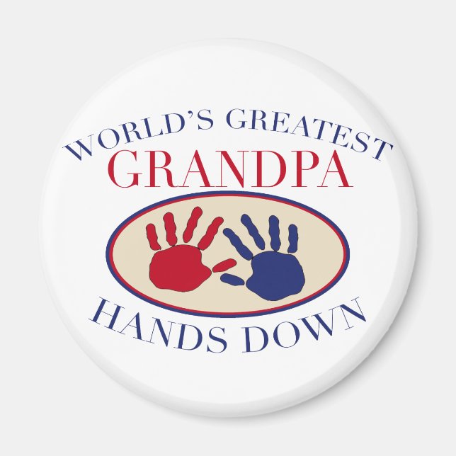 Best Grandpa Händer Down Magnet (Framsidan)