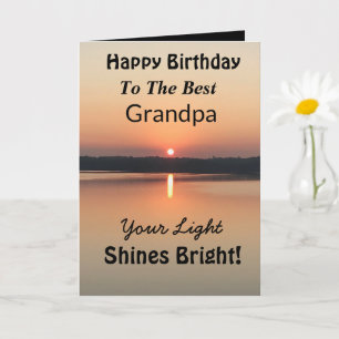 Best Grandpa Light Shines Bright Birthday Kort