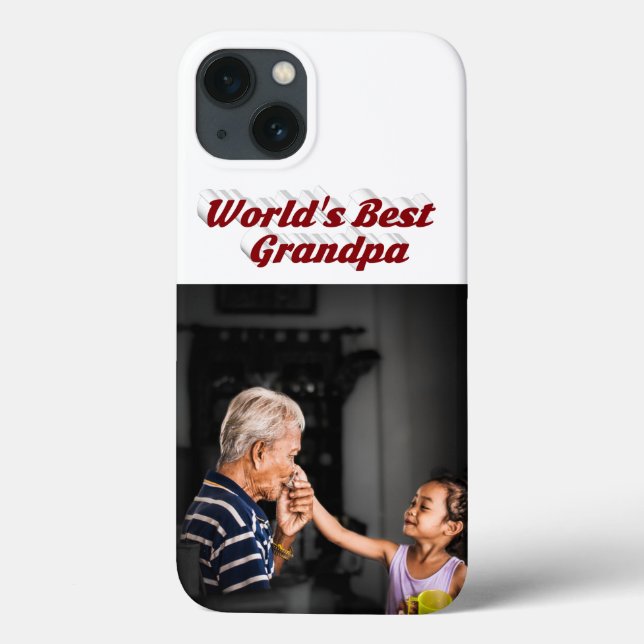 Best Grandpa photo burgundy text (Baksida)