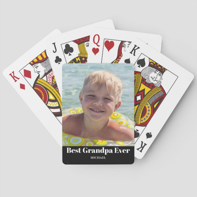 Best Grandpa Photo Namn Casinokort (Baksidan)