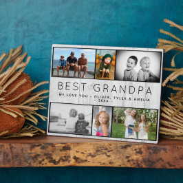 Best Grandpa Rustic Grått Wood 6 Photo Collage