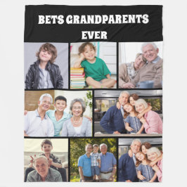 Best Grandparents Ever 8Photo Collage Chic Black Fleecefilt