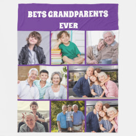 Best Grandparents Ever 8Photo Collage Chic purple Fleecefilt