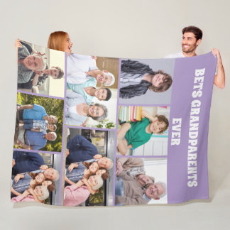 Best Grandparents Ever 8Photo Collage Chic purple Fleecefilt