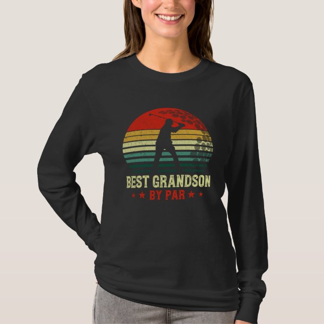 Best Grandson By Par Daddy Father s Day Golf  Golf T Shirt (Framsida)