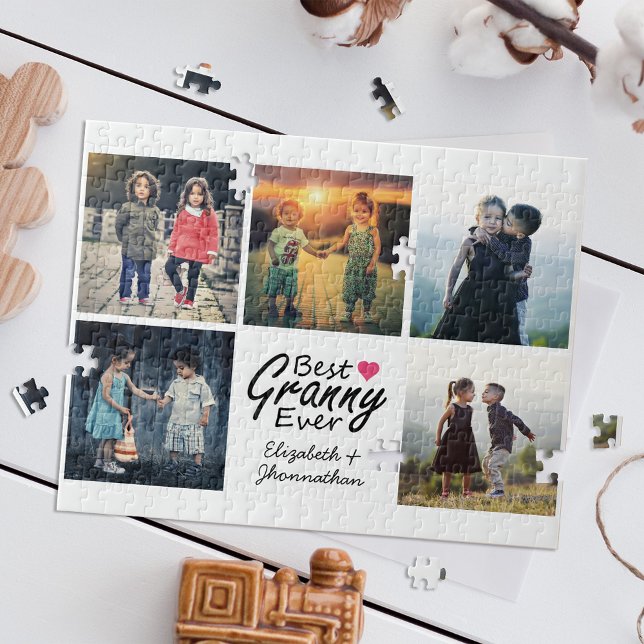 Best Granny någonsin Modern Photo Collage Grandma  Pussel (Skapare uppladdad)