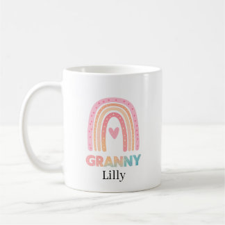Best Granny Rainbow Mug Personalised, Gift For her Kaffemugg