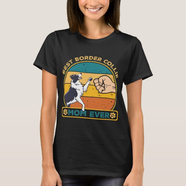 Best Gräns Collie Hund Mamma T Shirt (Framsida)