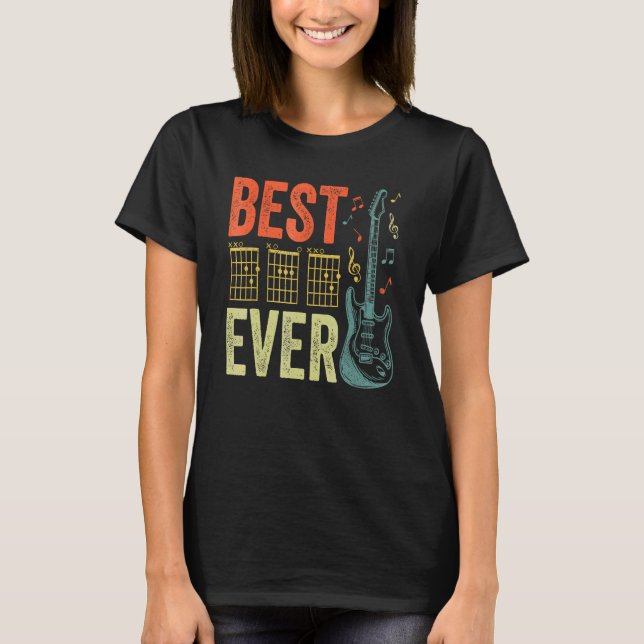 Best Guitar Dad Ever Chords Best Dad Guitar Guitar T Shirt (Framsida)