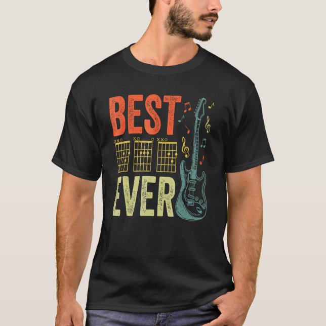 Best Guitar Dad Ever Chords Best Dad Guitar Guitar T Shirt (Framsida)