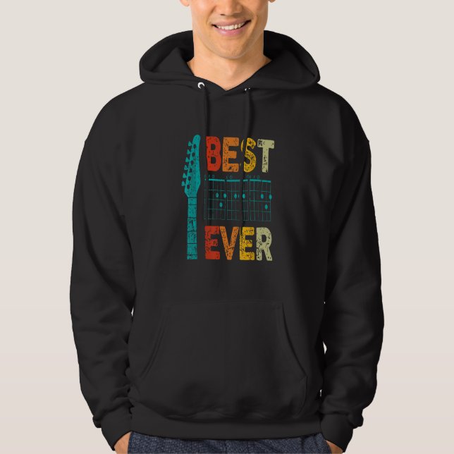 Best guitar dad ever guitar chords for guitar hoodie (Framsida)