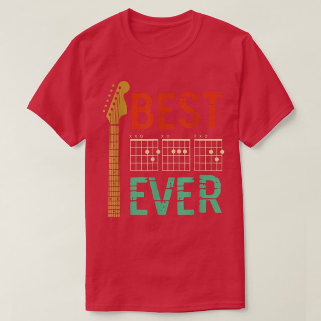 Best Guitar PAPPA någonsin Music chords Far Musici T Shirt (Design framsida)