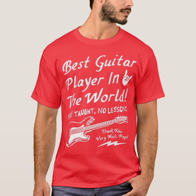 Best Guitar Player i World Textual T Shirt (Framsida)