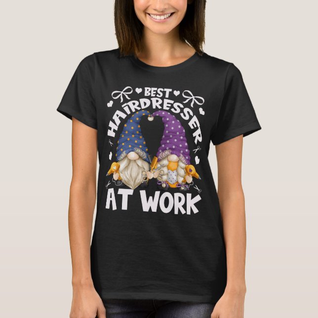 Best Hairdresser Gnomies for Mamma with funny Barb T Shirt (Framsida)