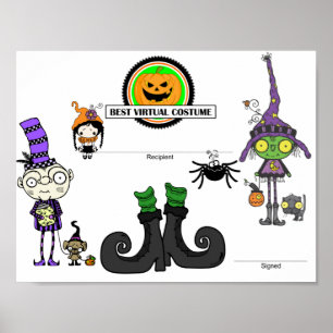 Best Halloween Virtuell Costume Award Tävling Poster