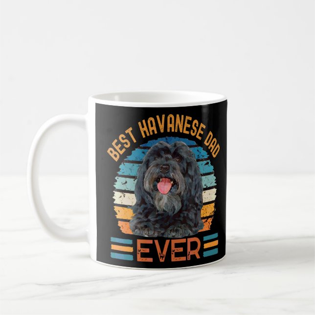 Best Havanese Pappa någonsin Hund Fars dag Tee Kaffemugg (Vänster)